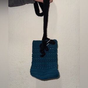 Handmade crocheted Teal Crossbody Bag
